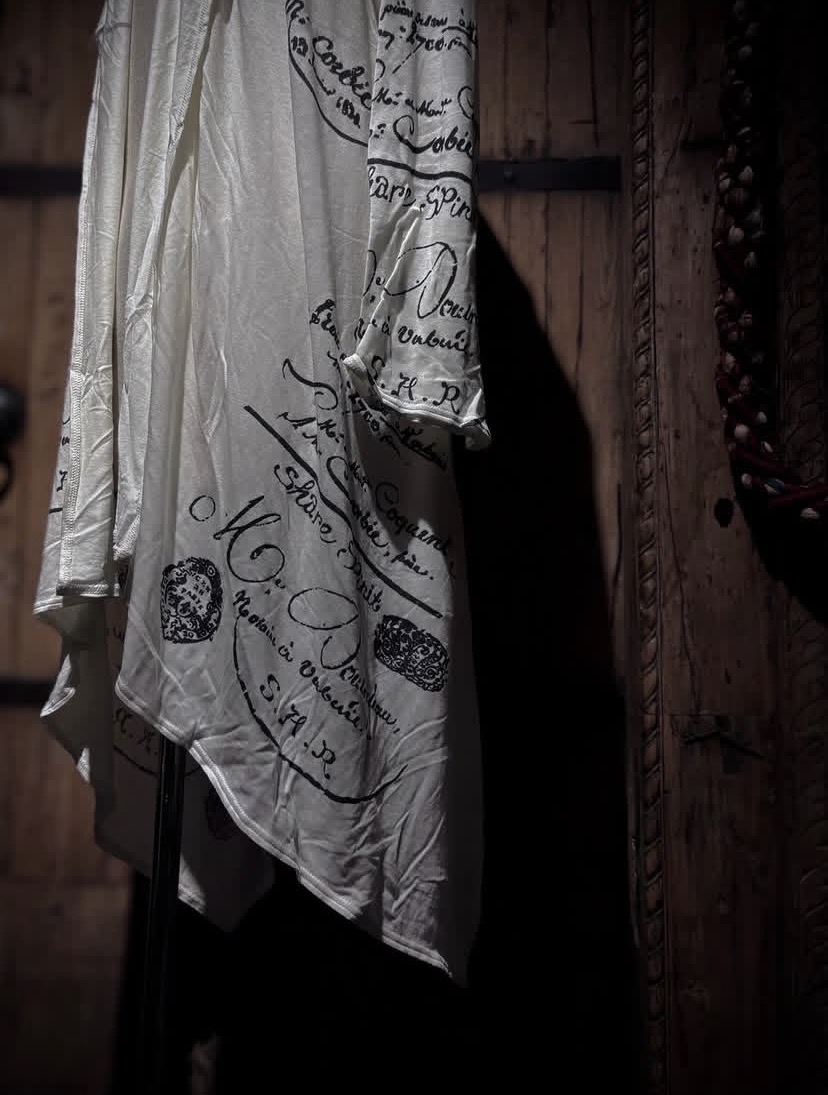 SHARE SPIRIT/シェアースピリット/PRINT LONG CARDIGAN white M