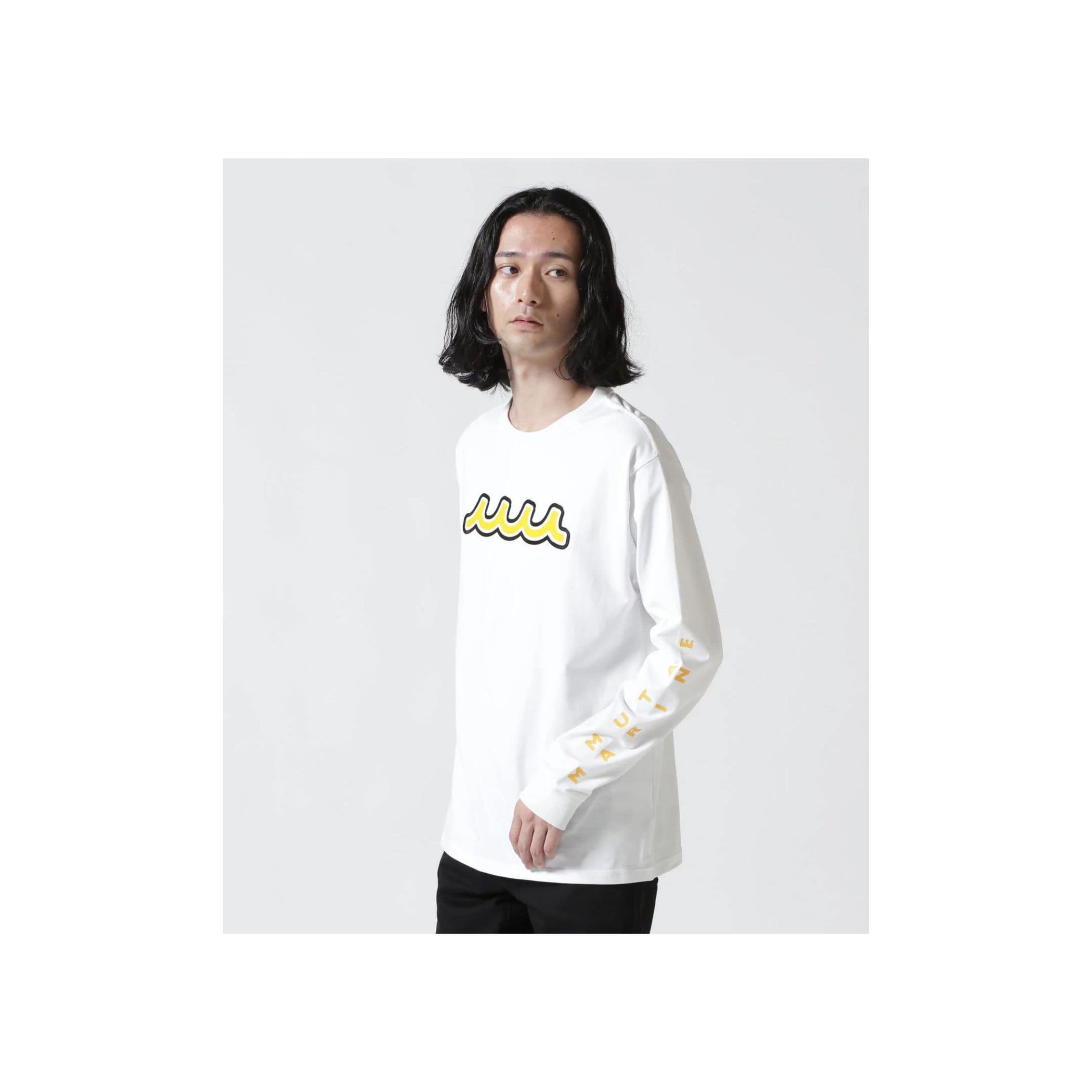 muta MARINE/ムータ マリン/Wave LONG Sleeve Tee white L