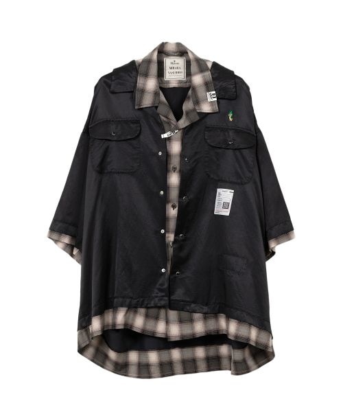 Maison MIHARA YASUHIRO/ Double Layered Short-Sleeve Shirt black 46
