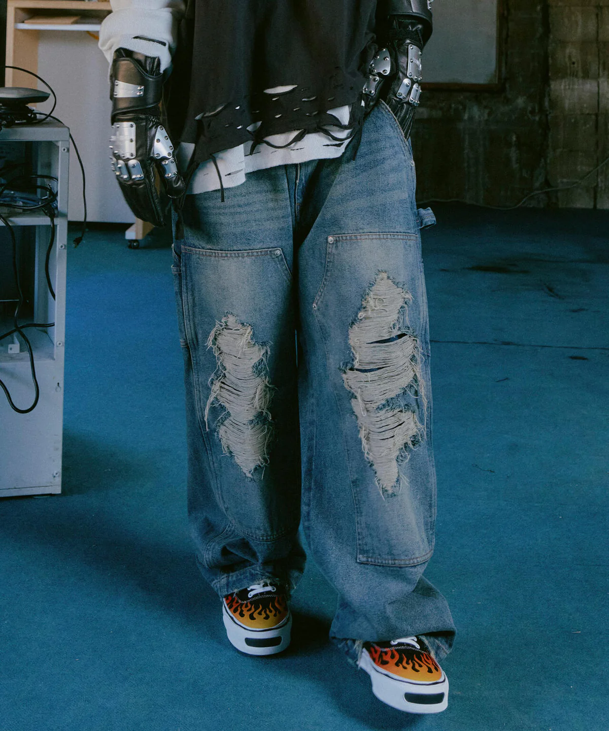 FR(13)NDS/フレンズ/DoubleKnee Pants blue L