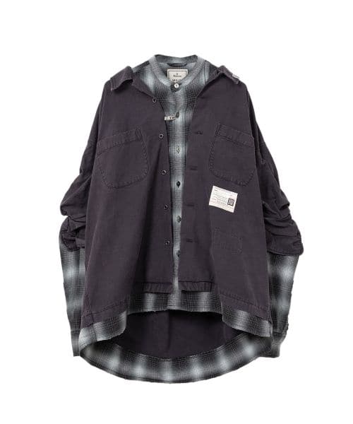 Maison MIHARA YASUHIRO/Layered Long Sleeve Shirt black 48