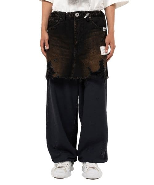 Maison MIHARA YASUHIRO/Waist Layered Denim Pants black 48