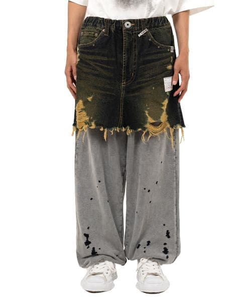 Maison MIHARA YASUHIRO/Waist Layered Denim Pants indigo 48