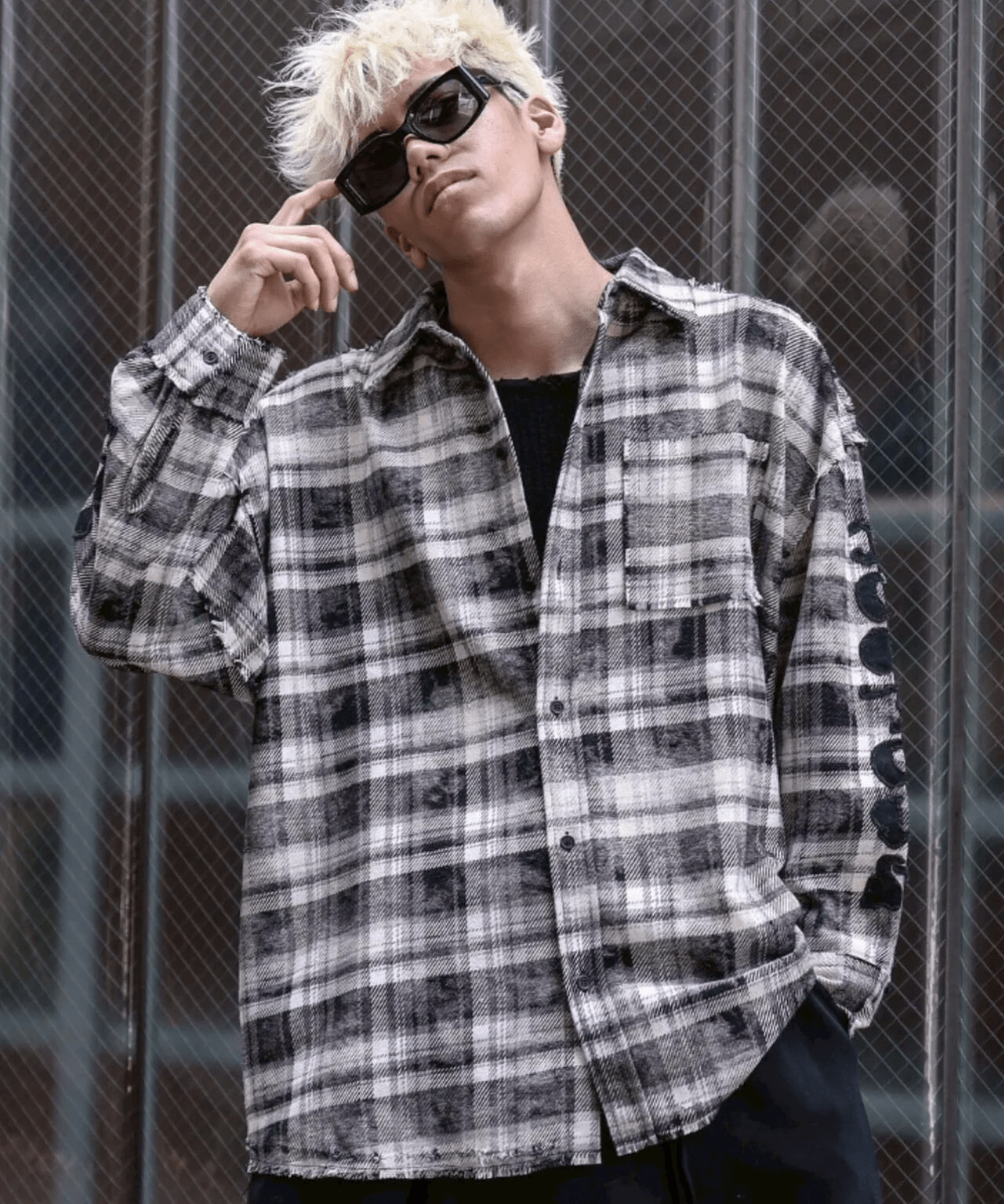FR(13)NDS/フレンズ/DOGTOWN コラボチェックシャツ black L