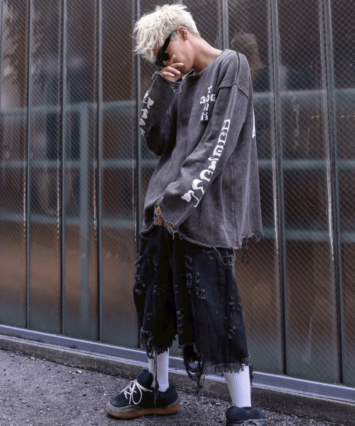 FR(13)NDS/フレンズ/DOGTOWN コラボニット grey L