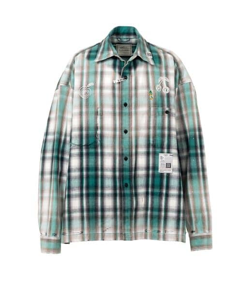 Maison MIHARA YASUHIRO/Vintage Like Check Shirt green 48