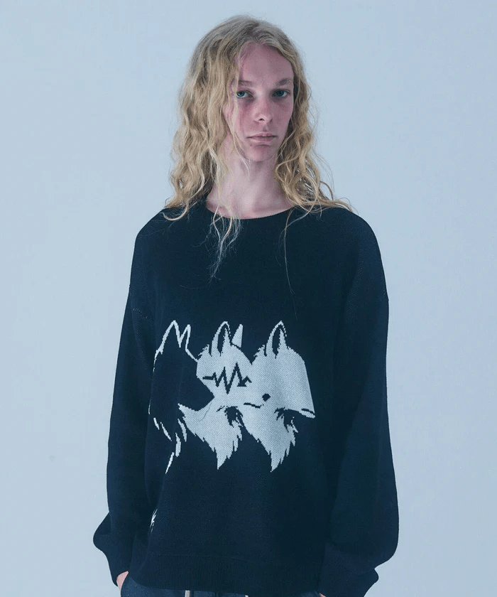 FR(13)NDS/フレンズ/Wolf M KNIT black L