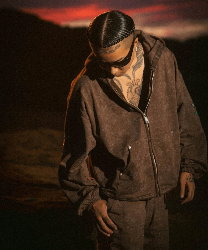 FR(13)NDS × Ed Hardy/フレンズ × エド・ハーディ/コラボジップフーディ brown M