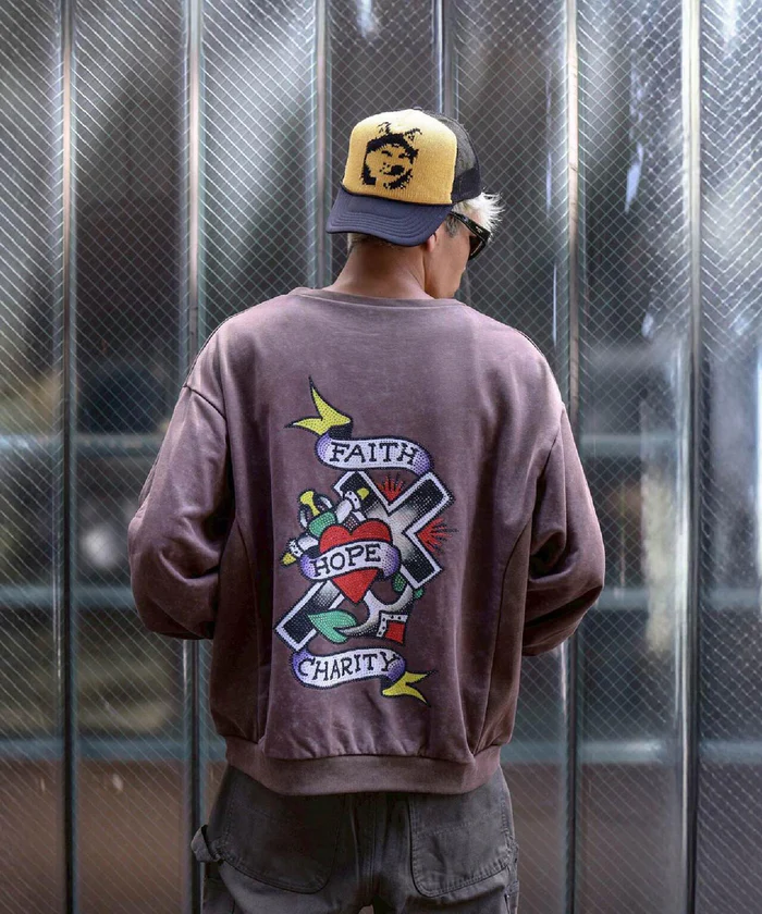 FR(13)NDS × Ed Hardy/フレンズ × エド・ハーディ/コラボスウェット brown L