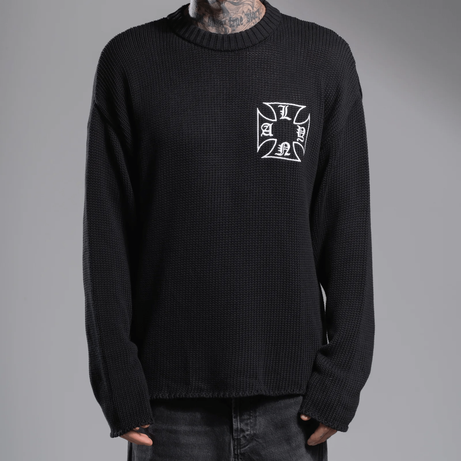 LAST NEST X CHAIN KNIT black XL