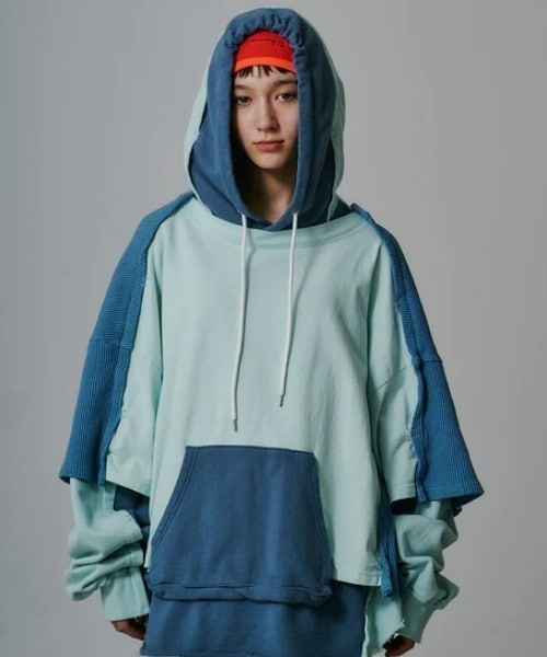 FACETASM/ファセッタズム/LAYERED HOODIE blue 5