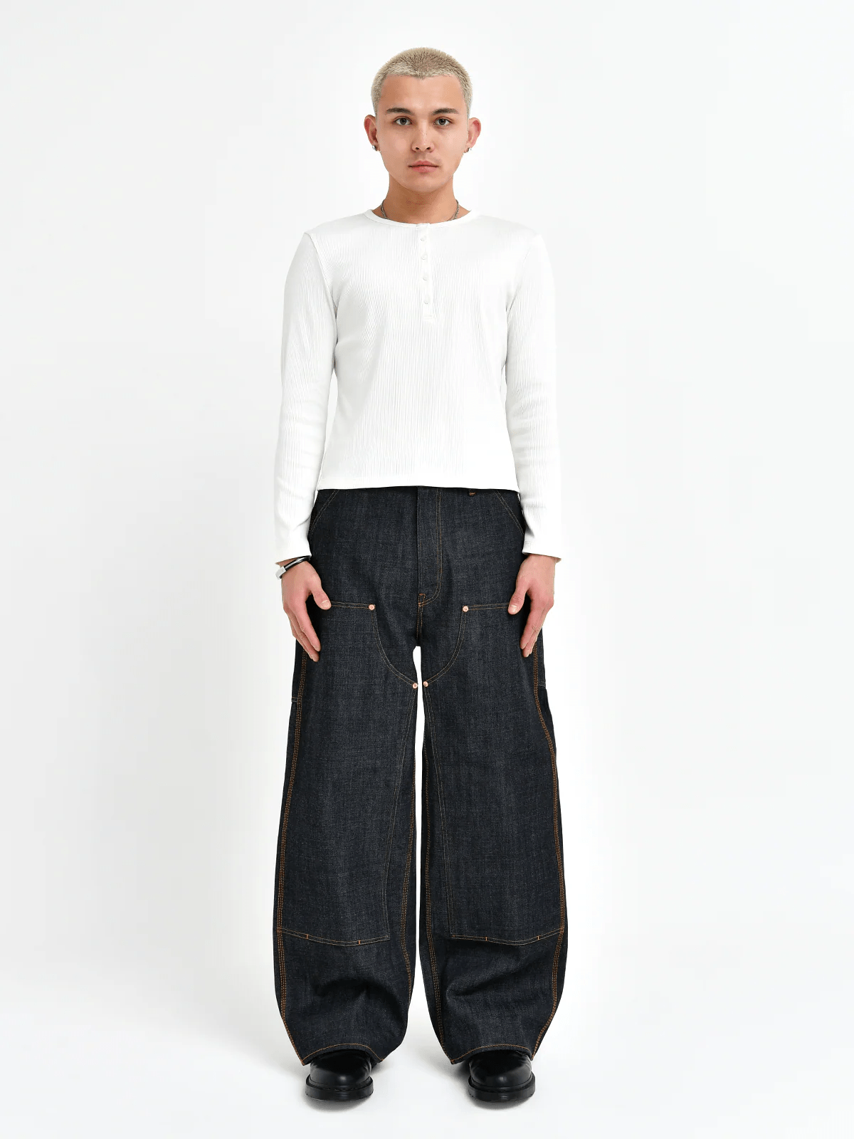 Bante/Japanese Double Knee Denim Pants - Indigo INDIGO 2