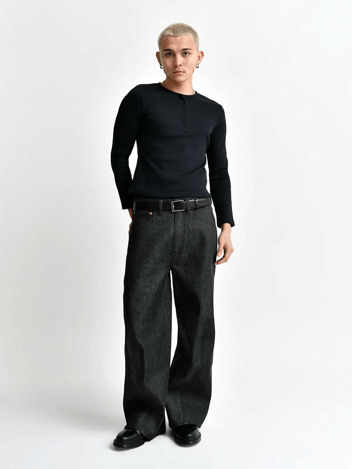 Bante/Japanese 3D Wide-Leg Jeans - black black 3