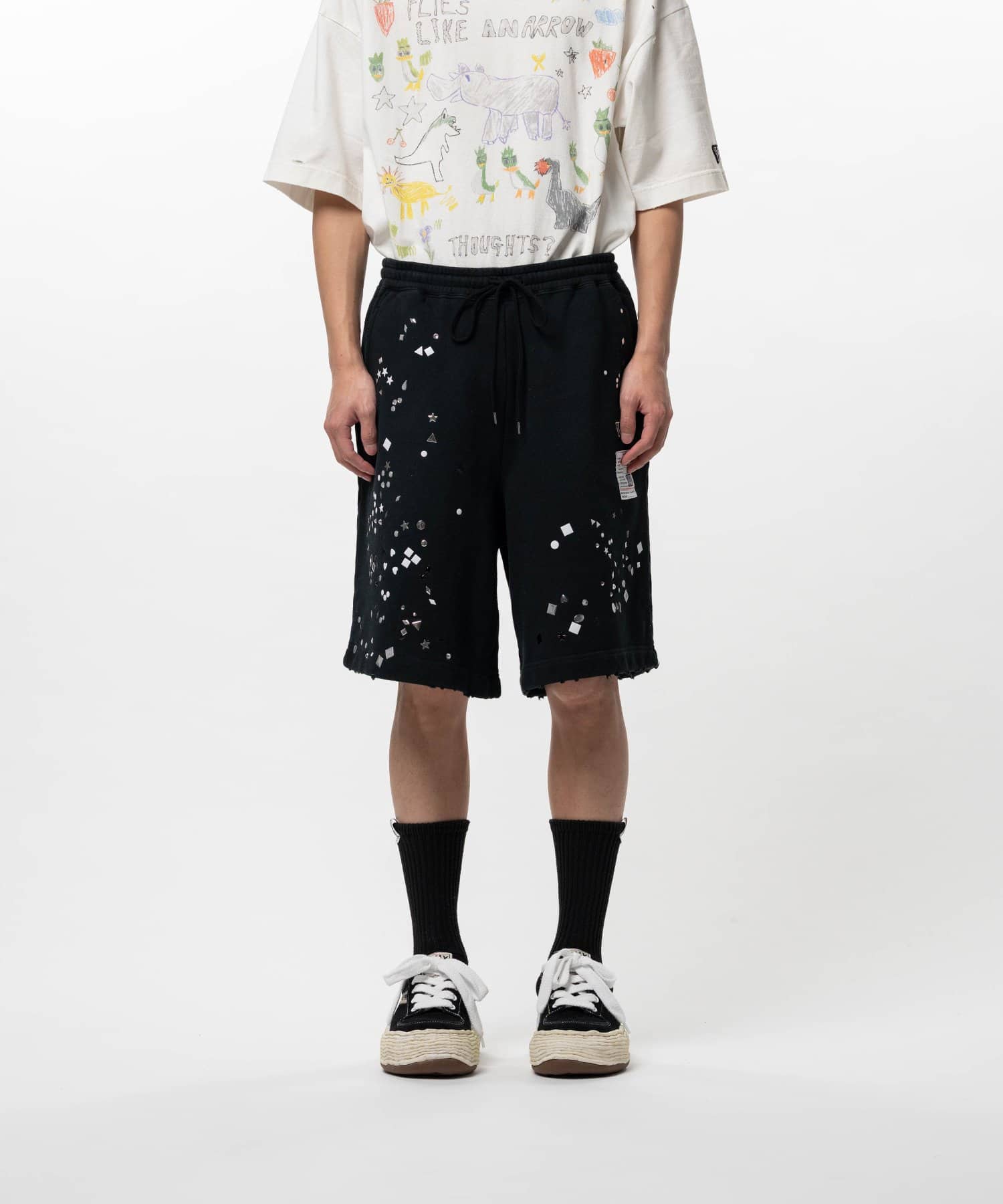 Maison MIHARA YASUHIRO/Embellished Sweat Shorts black 44