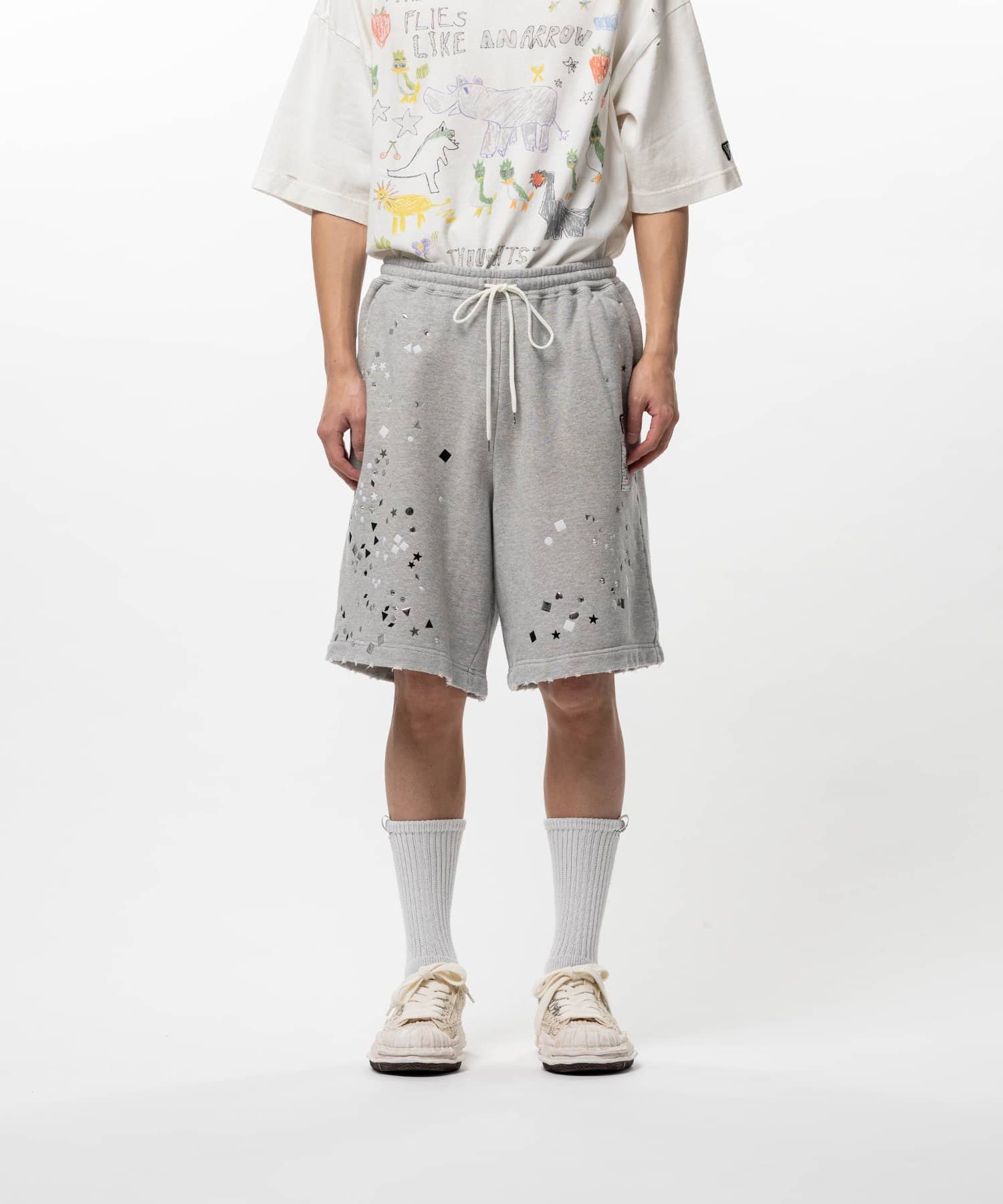 Maison MIHARA YASUHIRO/Embellished Sweat Shorts gray 44