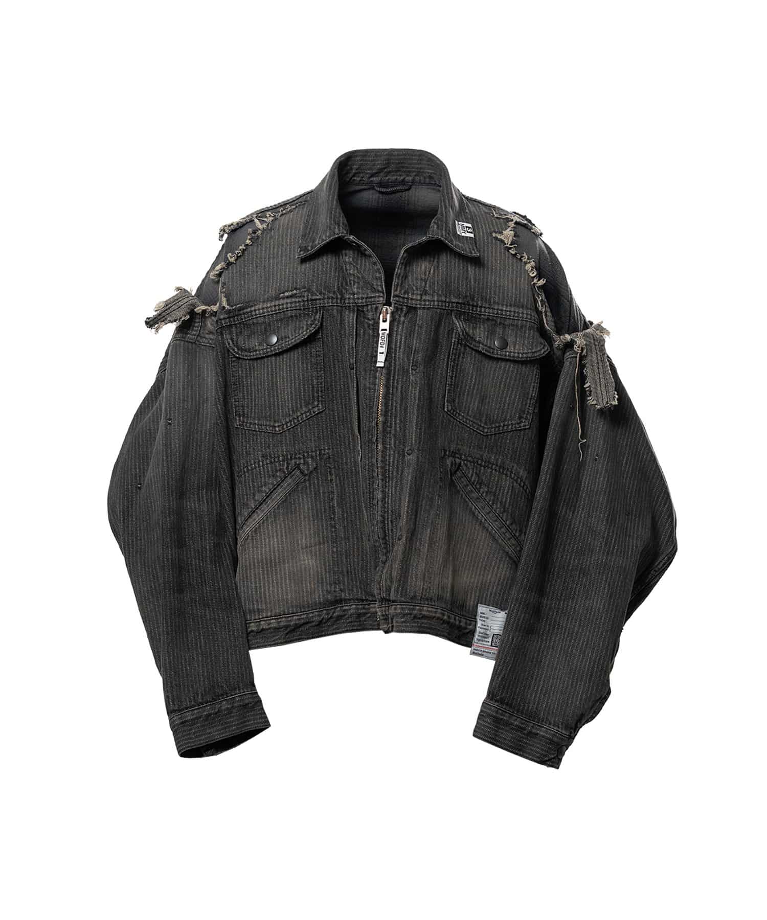 Maison MIHARA YASUHIRO/Check Shirt Layered Denim Jacket black 46