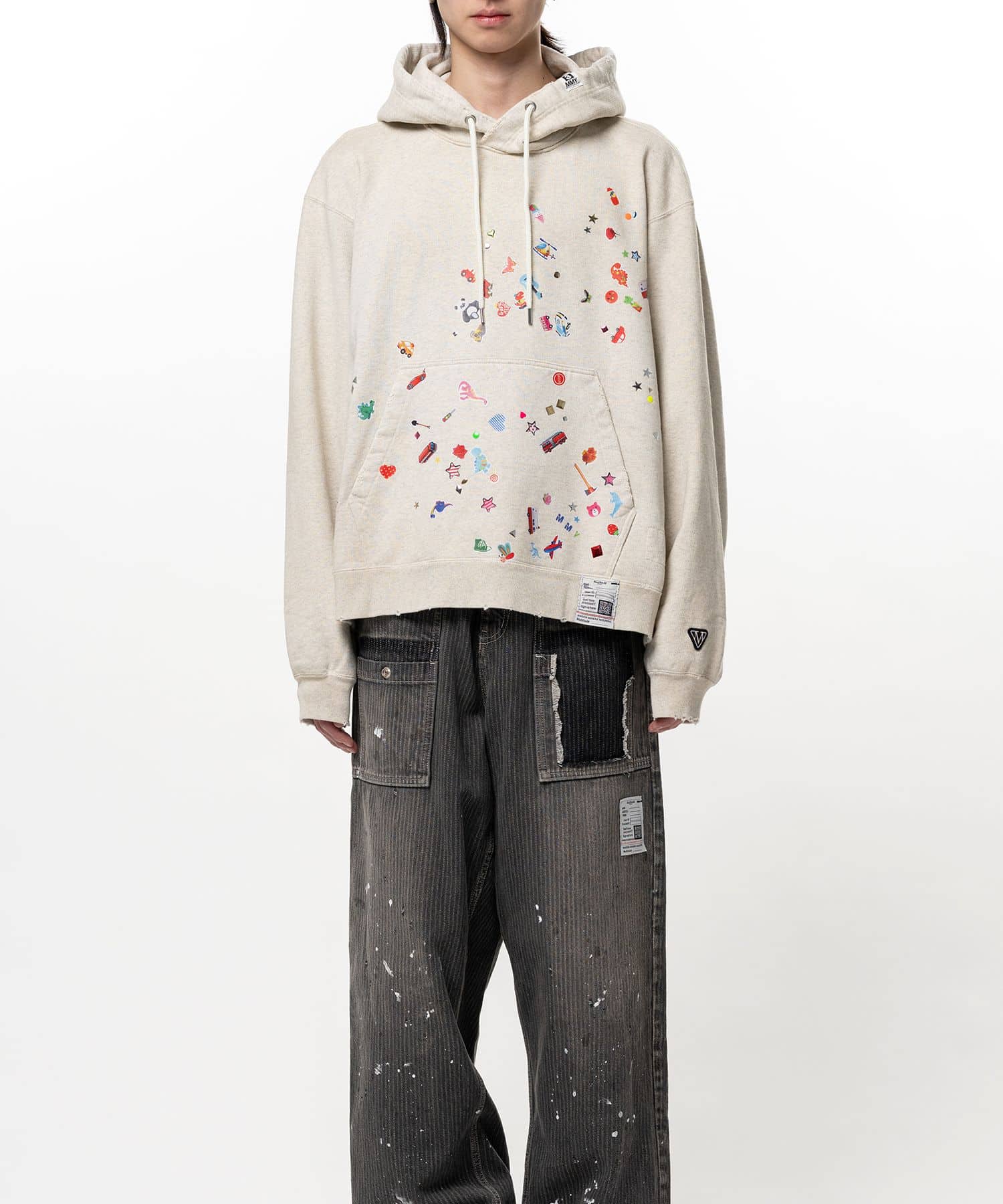 Maison MIHARA YASUHIRO/Kids Sticker Printed Hoodie white 44