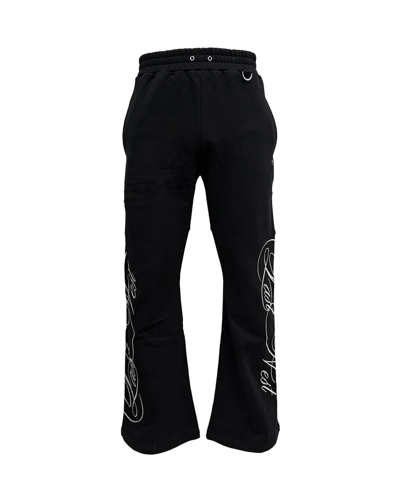 LAST NEST/Embroidery Sweat Pants / Black black M