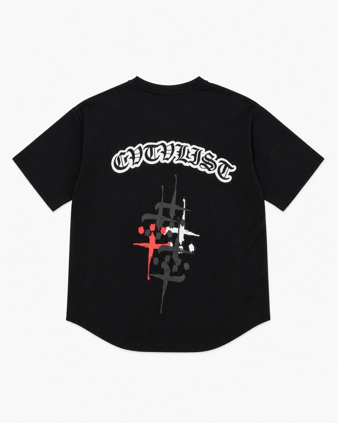 CVTVLIST/カタリスト/multi cross usual tee black L