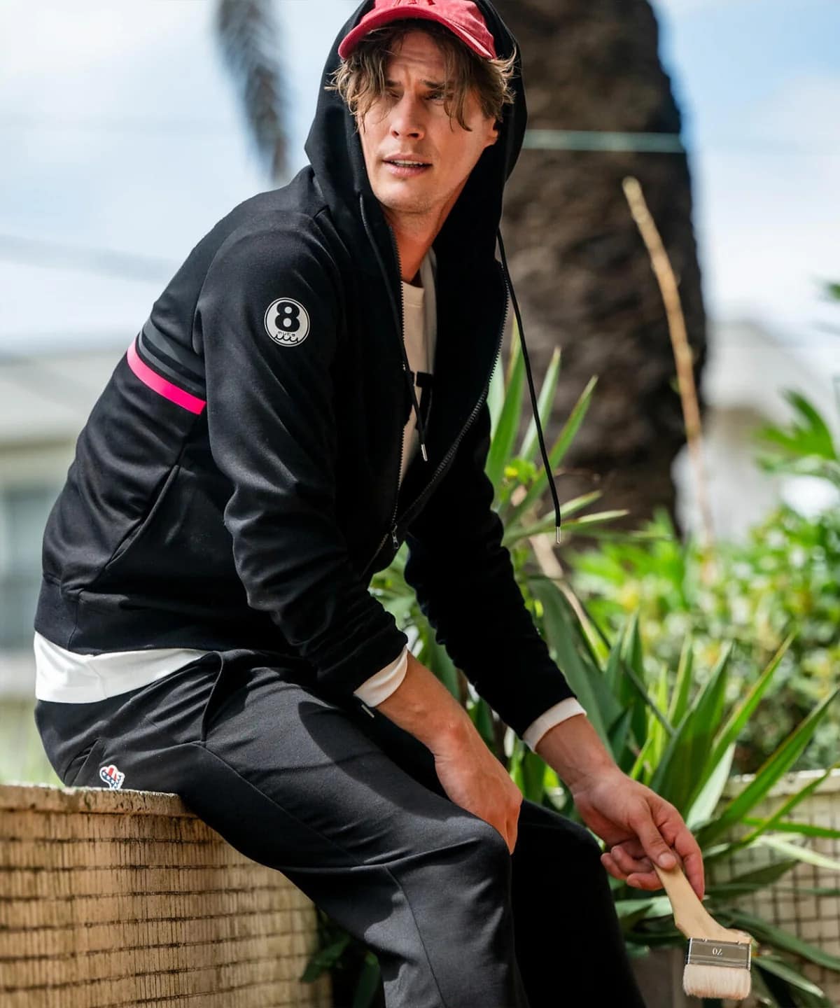 muta MARINE/ムータ マリン/Set-up Hoodie Back Metal black L