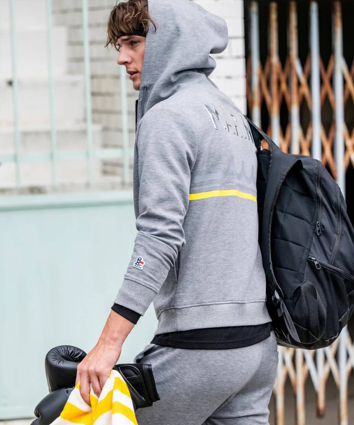 muta MARINE/ムータ マリン/Set-up Hoodie Back Metal gray L
