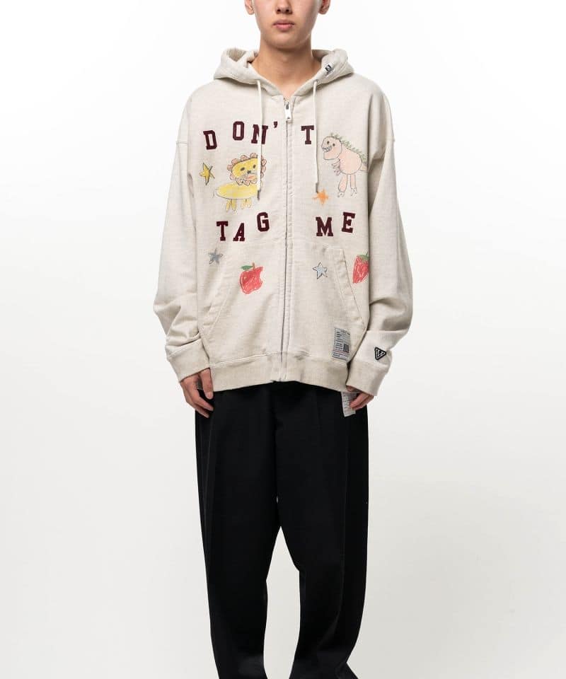 Maison MIHARA YASUHIRO/Kids Doodle Printed Zip-up Hoodie white 44