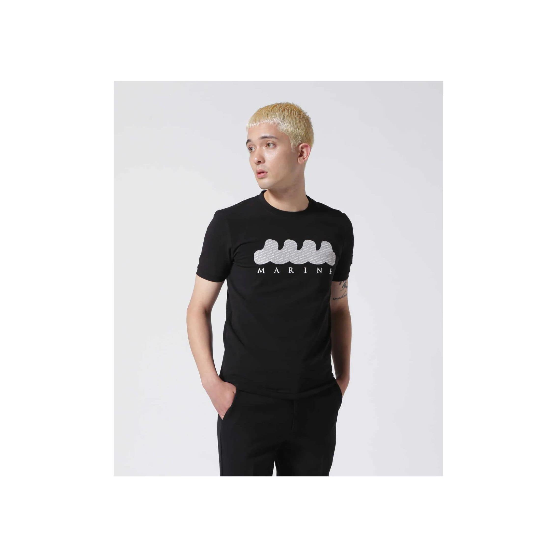 muta MARINE/ムータ マリン/別注ロゴリフレクタープリントTシャツ black 5