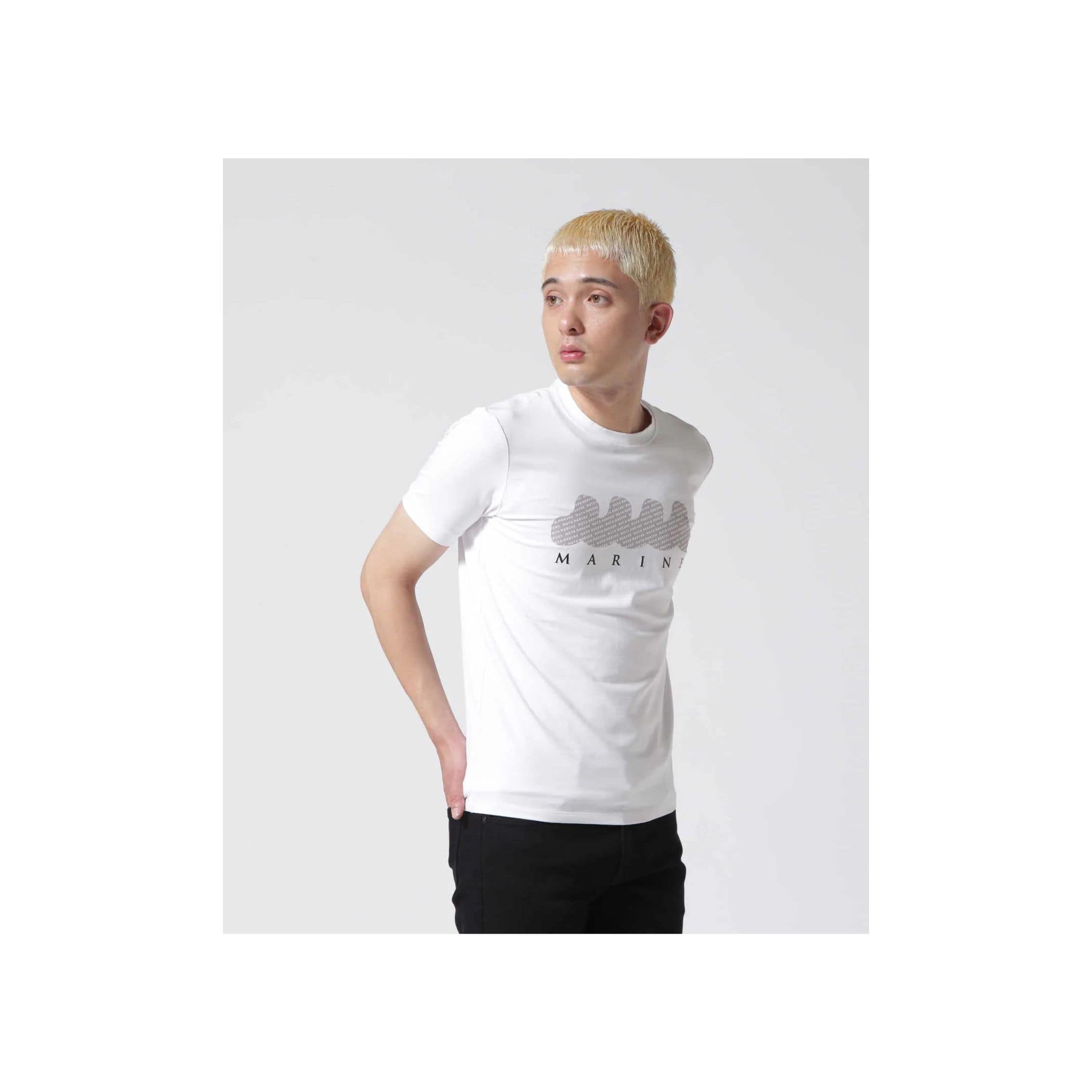 muta MARINE/ムータ マリン/別注ロゴリフレクタープリントTシャツ white 5