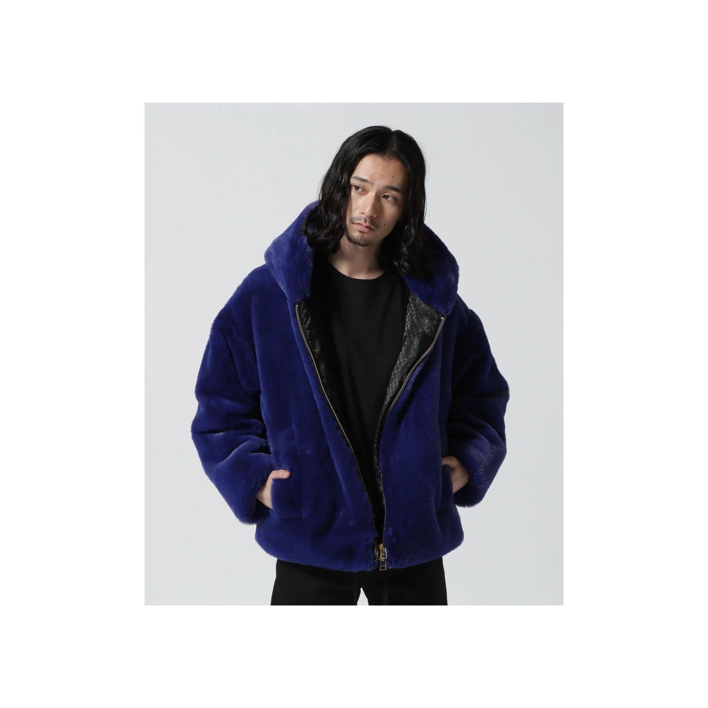 FR(13)NDS /フレンズ/ECO FUR HOOD BZ blue M