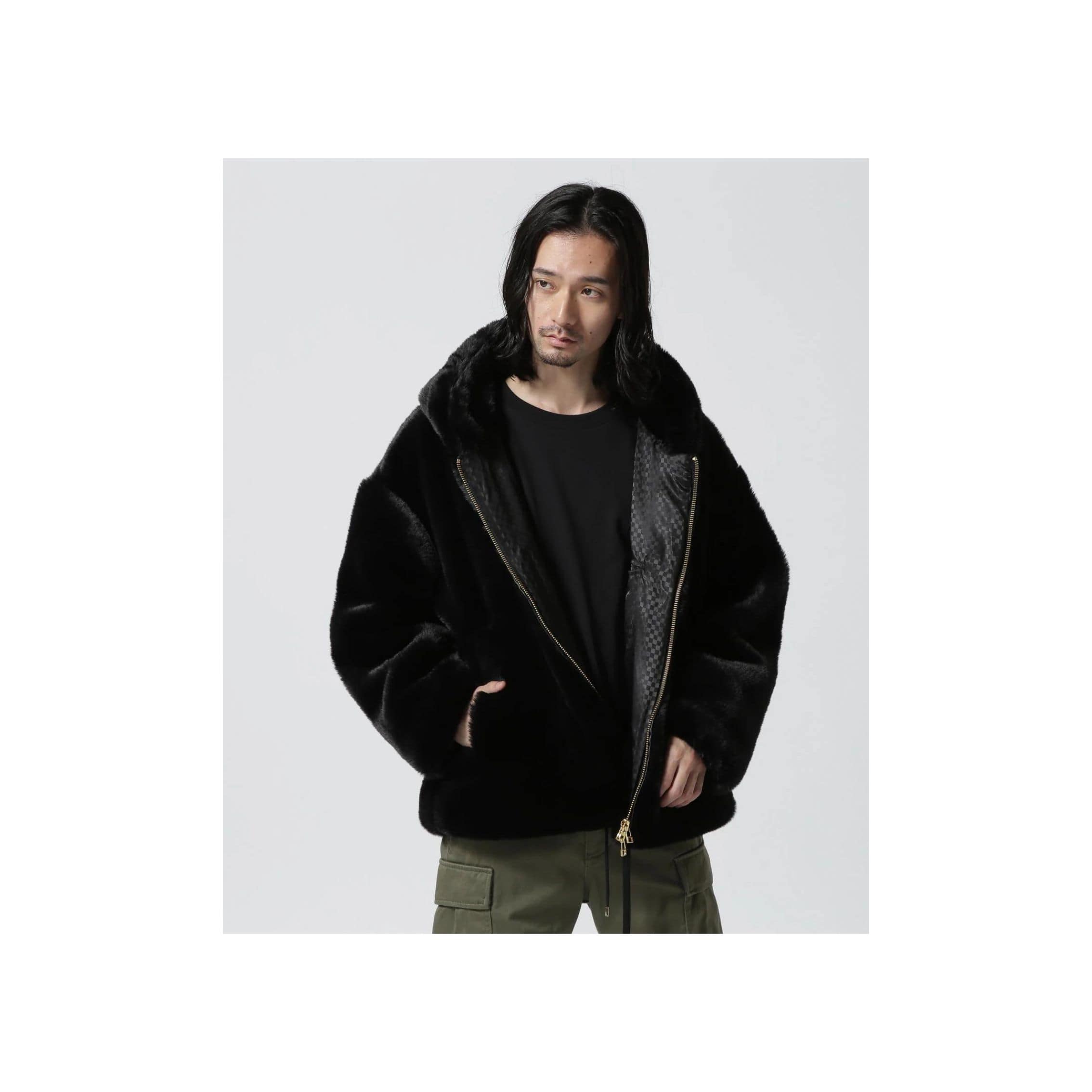 FR(13)NDS /フレンズ/ECO FUR HOOD BZ black L