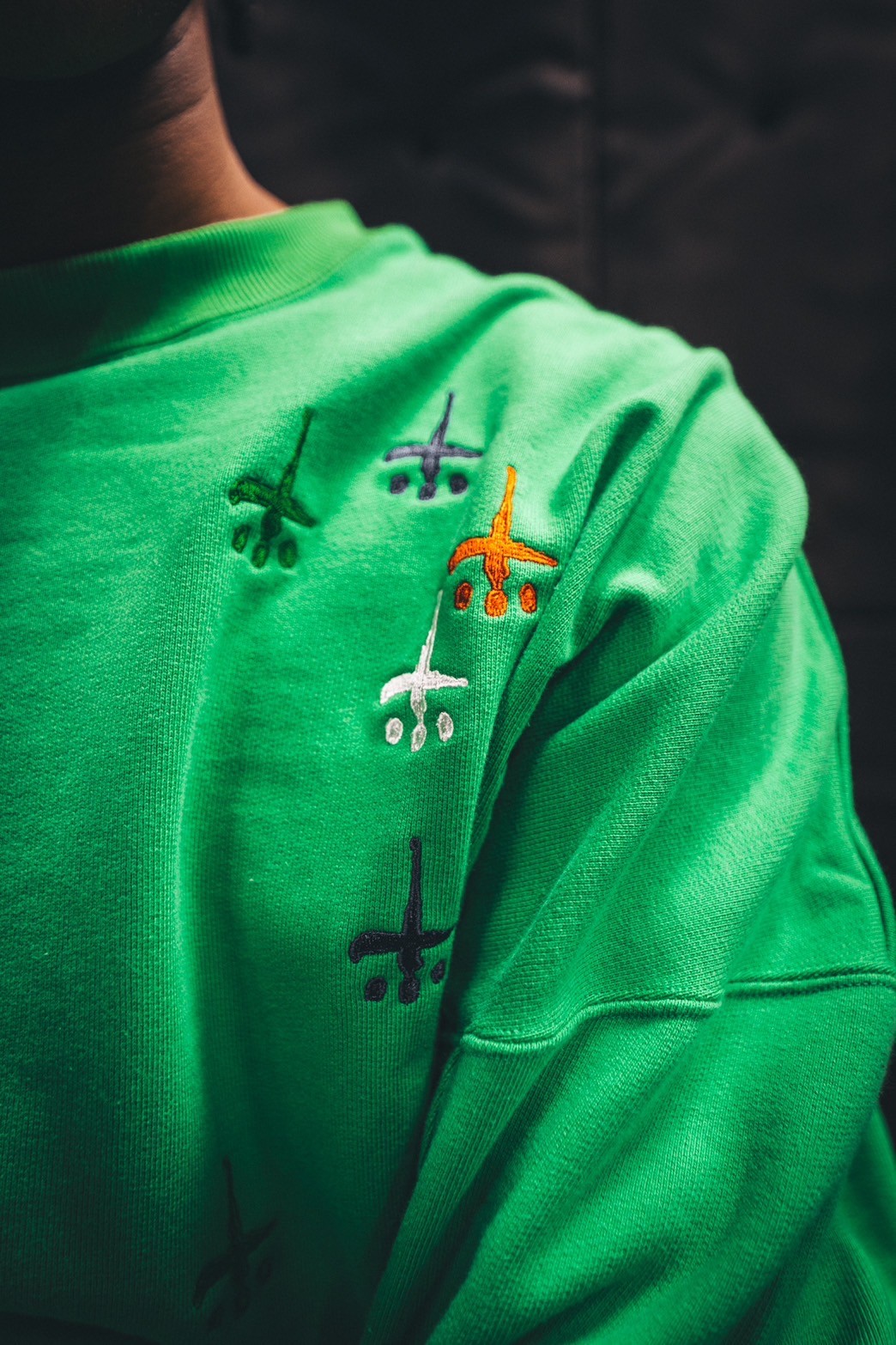 CTLS/シーティーエルエス/別注USUAL CREW-NECK 刺繍クロス green 0