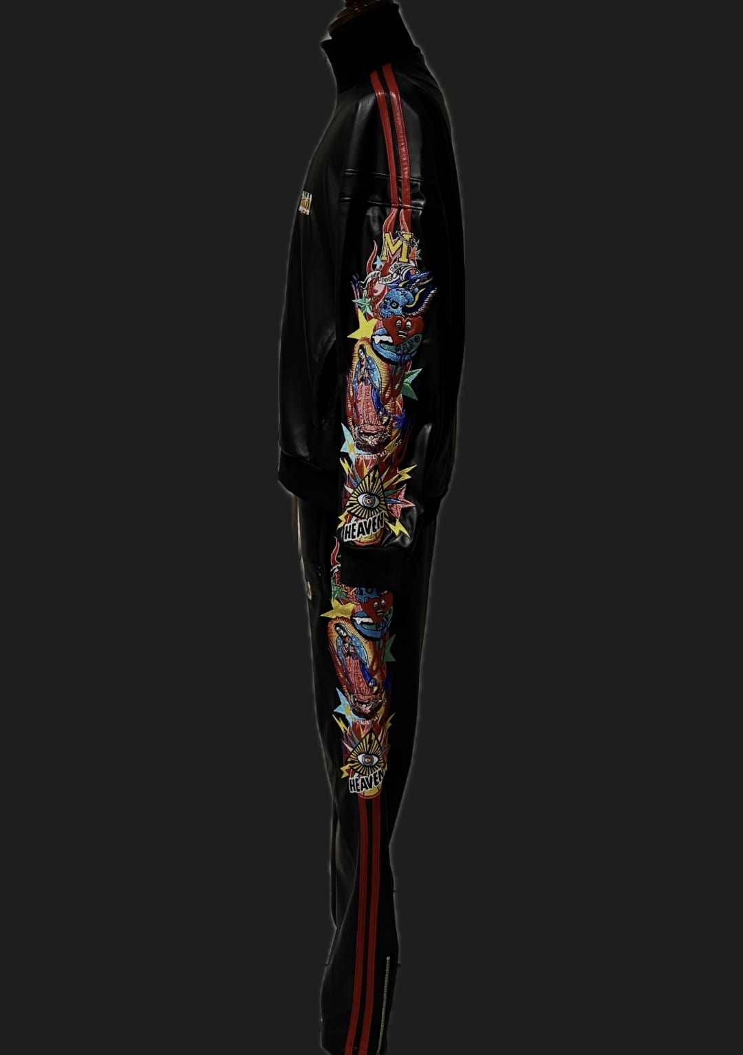 MAYO/PU TRACK JACKET black M