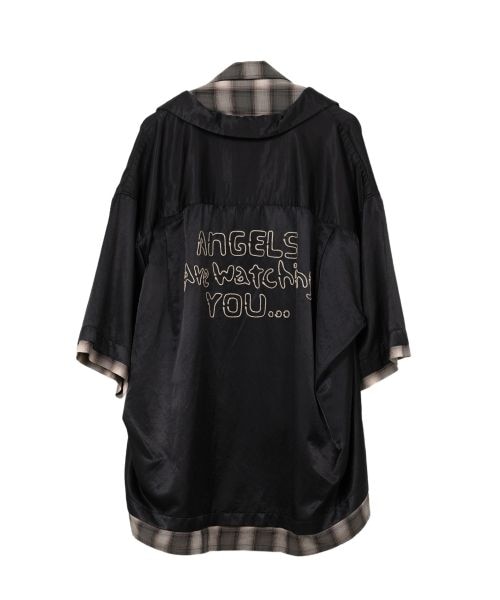 Maison MIHARA YASUHIRO/ Double Layered Short-Sleeve Shirt black 46