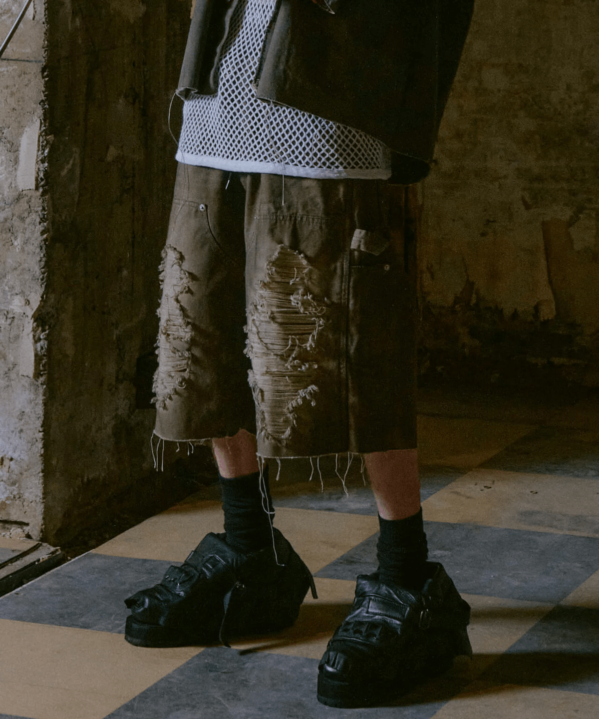 FR(13)NDS/フレンズ/DOUBLE KNEE SHORTS gray M