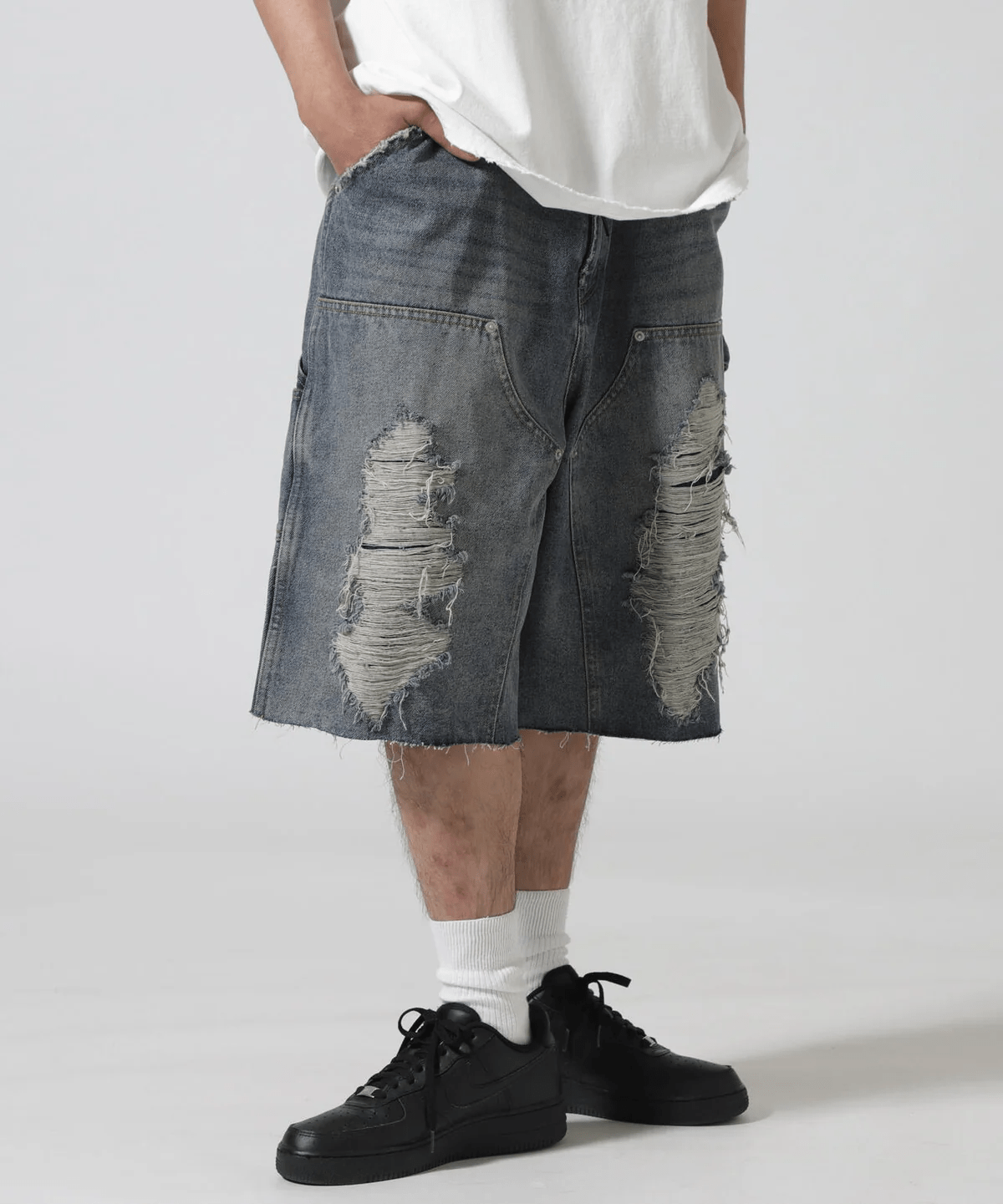 FR(13)NDS/フレンズ/DOUBLE KNEE SHORTS blue L