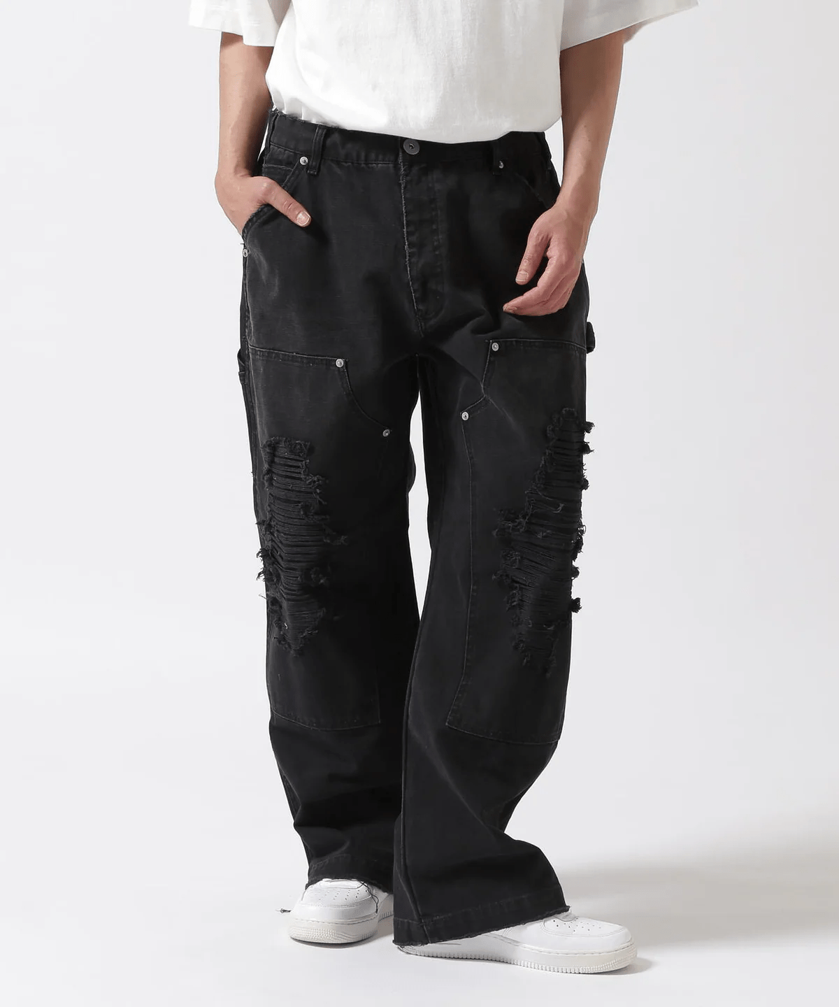FR(13)NDS/フレンズ/DoubleKnee Pants black L