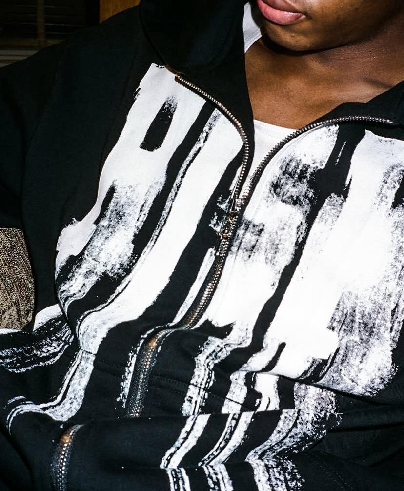 LAST NEST/Risk Zip Up Hoodie / Black black L