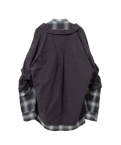 Maison MIHARA YASUHIRO/Layered Long Sleeve Shirt black 48