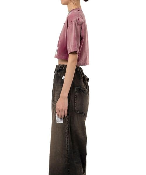 Maison MIHARA YASUHIRO/Sun Faded Like Crop T-shirt red 36
