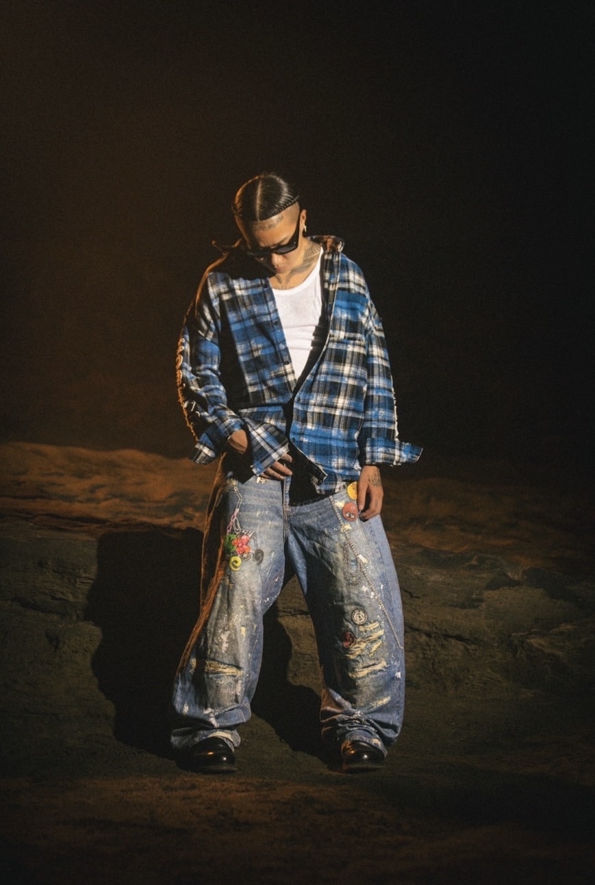 FR(13)NDS/フレンズ/TROMPEL'OEIL DENIM PANTS blue F