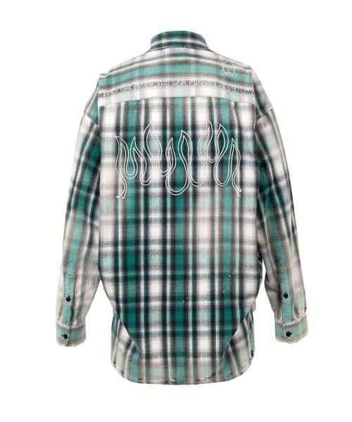 Maison MIHARA YASUHIRO/Vintage Like Check Shirt green 44