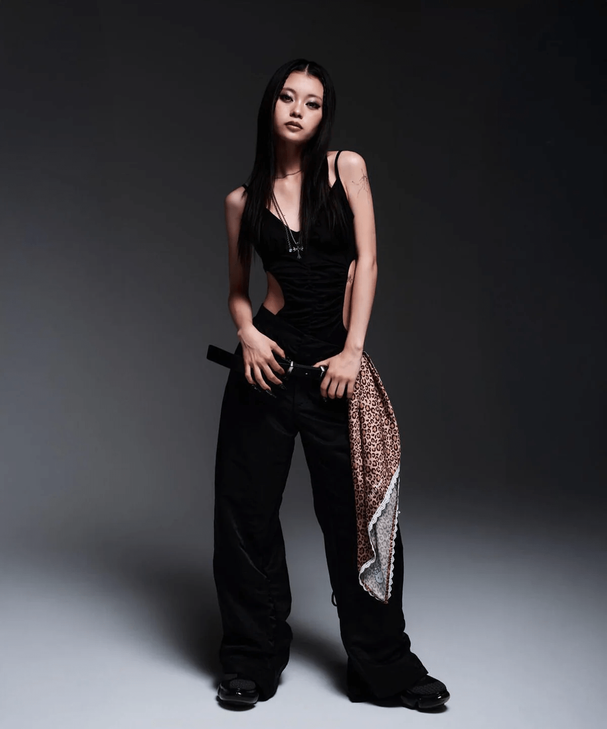MITSUKI/ミツキ/WAIST V MILITARY PANTS black S