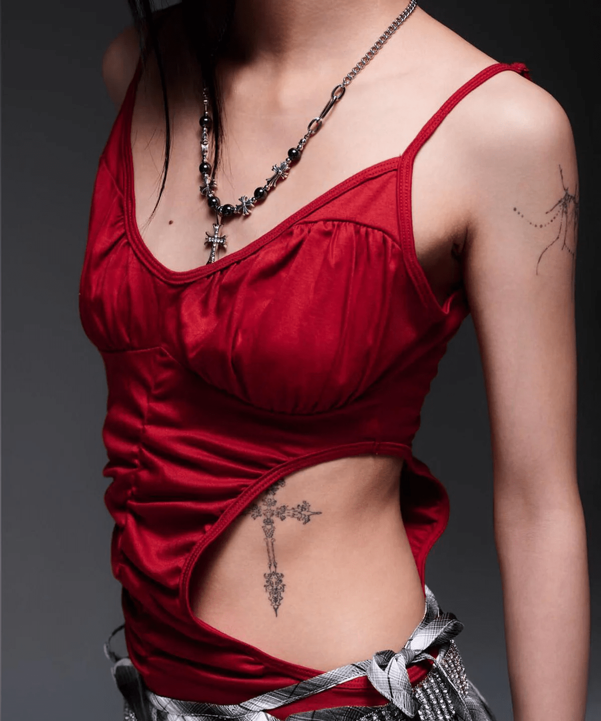 MITSUKI/ミツキ/CAMI BODY SUIT red F