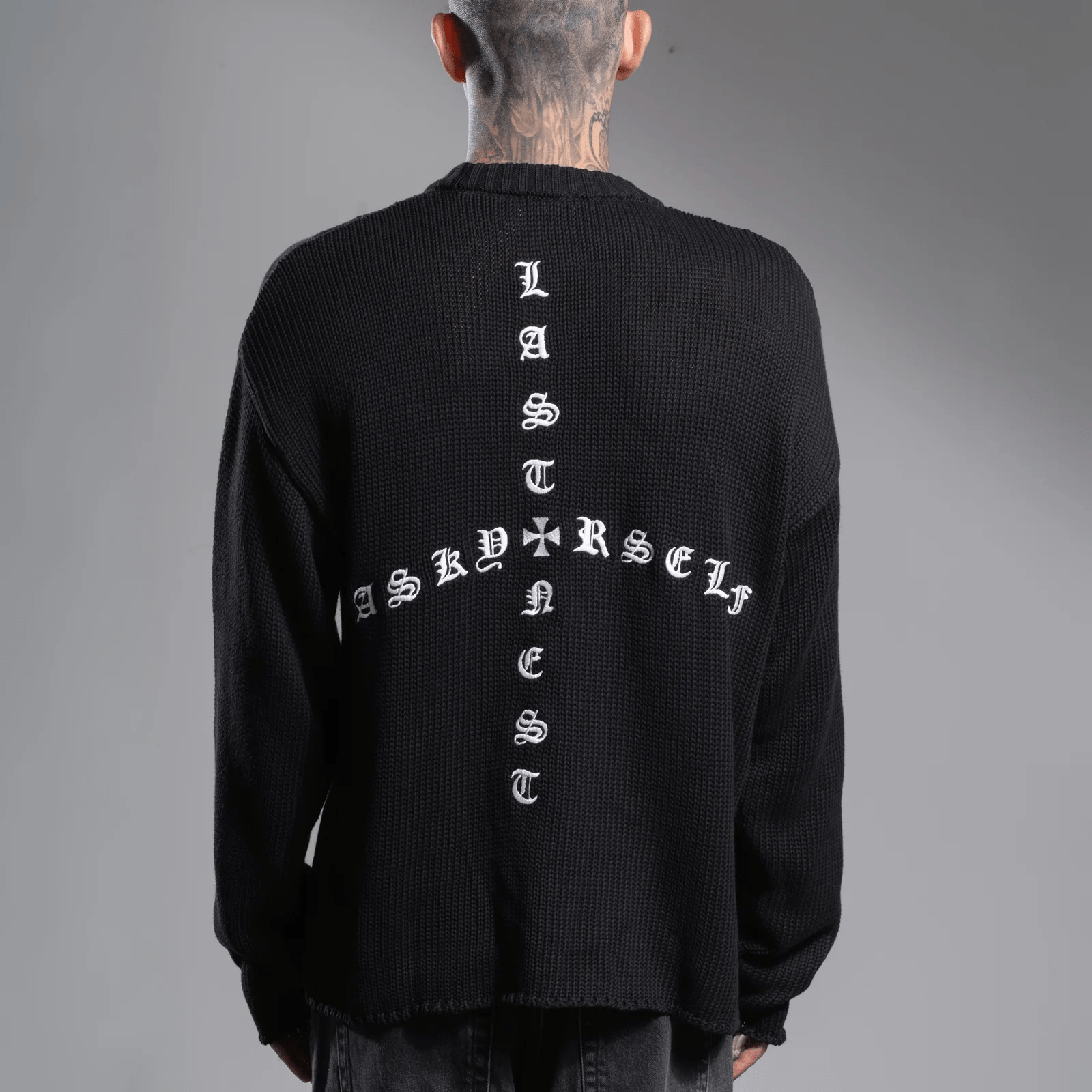 LAST NEST X CHAIN KNIT black L