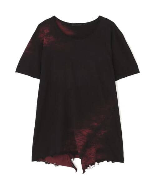 KMRii/ケムリ/Black Shadow Slash Cut/SS Tee black red 3