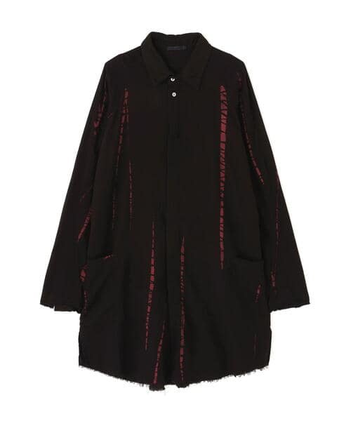 KMRii/ケムリ/Shadow Vine Long Flannel Shirt black 2