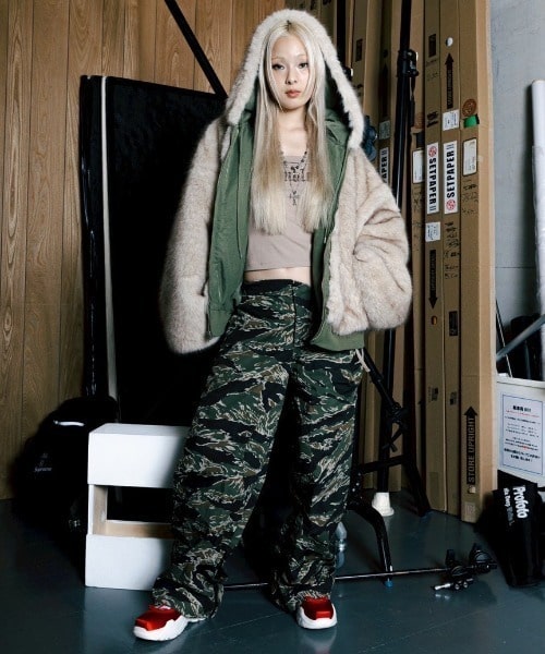 MITSUKI/ミツキ/REVERSIBLE FUR BLOUSON khaki F