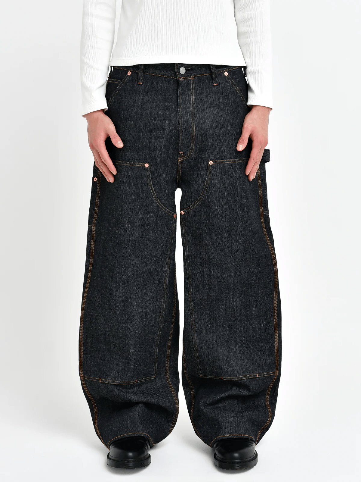 Bante/Japanese Double Knee Denim Pants - Indigo INDIGO 3