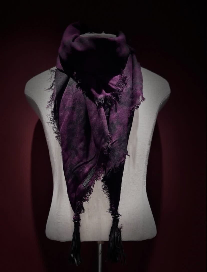 KMRii/ケムリ/Tie Dye Square Stole 05 purple F