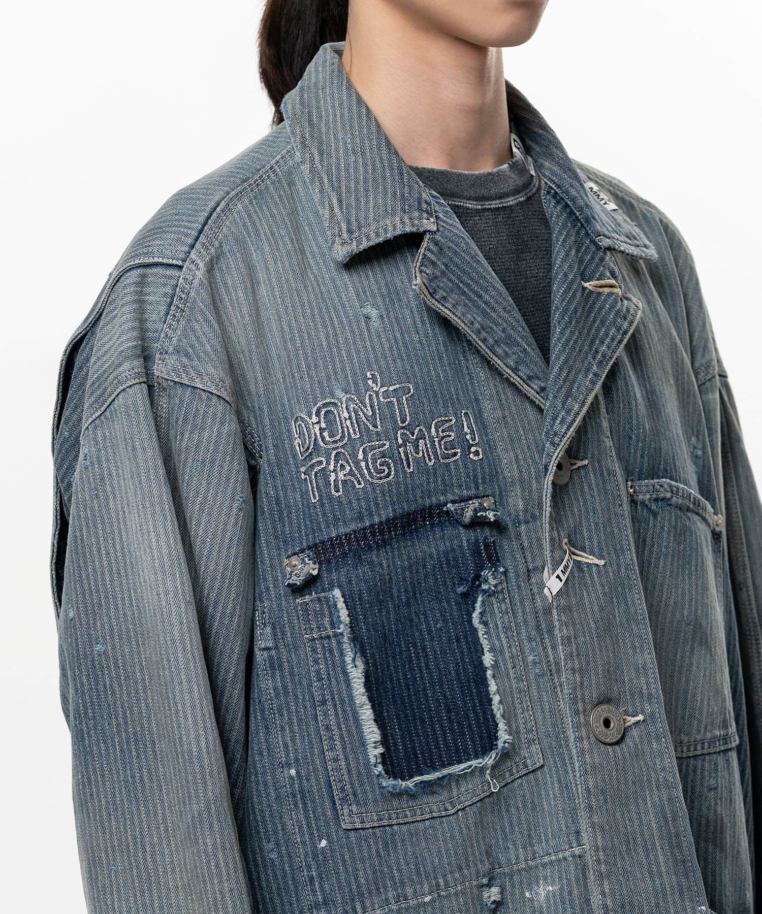 Maison MIHARA YASUHIRO/Stripe Denim Chore Jacket INDIGO 46